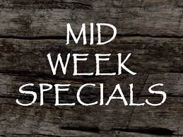 Midweek Special - 2nd Night 1/2 Price